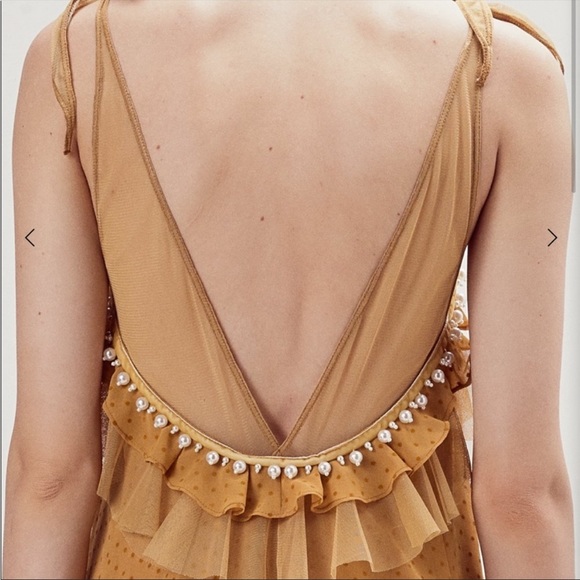 Mustard high low For Love and Lemons dress - Picture 3 of 9